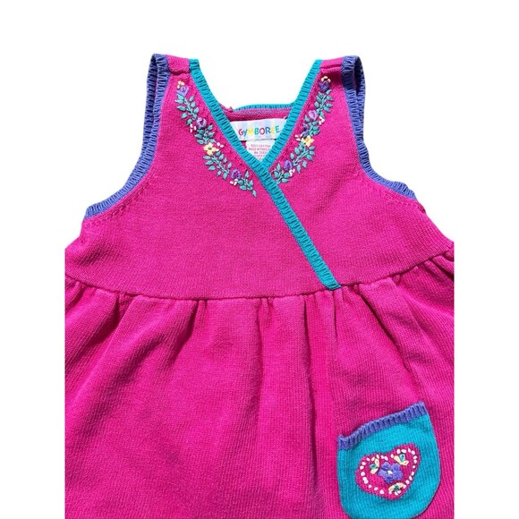 Vtg Gymboree Knit Jumper Sweater Dress Rainbow Tag Sz M 2/3 - Picture 4 of 9